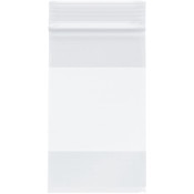 Plymor 3" x 5" (Pack of 100), 4 Mil with White-Block Heavy Duty Zipper Reclosable Plastic Bags