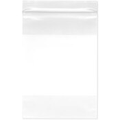 Plymor 5" x 7" (Pack of 100), 4 Mil with White-Block Heavy Duty Zipper Reclosable Plastic Bags